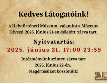 Nyitvatartás változás